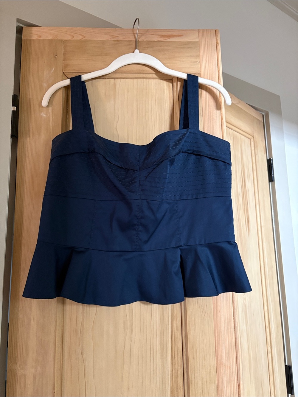 Veronica Beard Navy Peplum Camisole